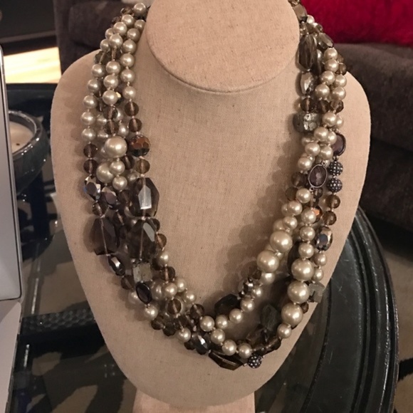 Stella & Dot | Vintage Glass & Pearl Astor NEW Statement Necklace - Picture 10 of 11